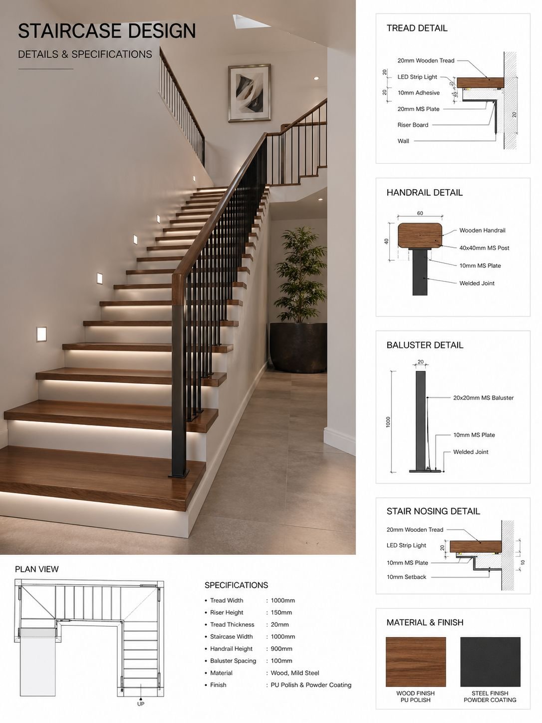 Modern Staircase Design & Professional Installation in Koh Samui | CHK Structure