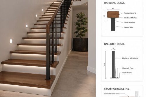 Modern Staircase Design & Professional Installation in Koh Samui | CHK Structure