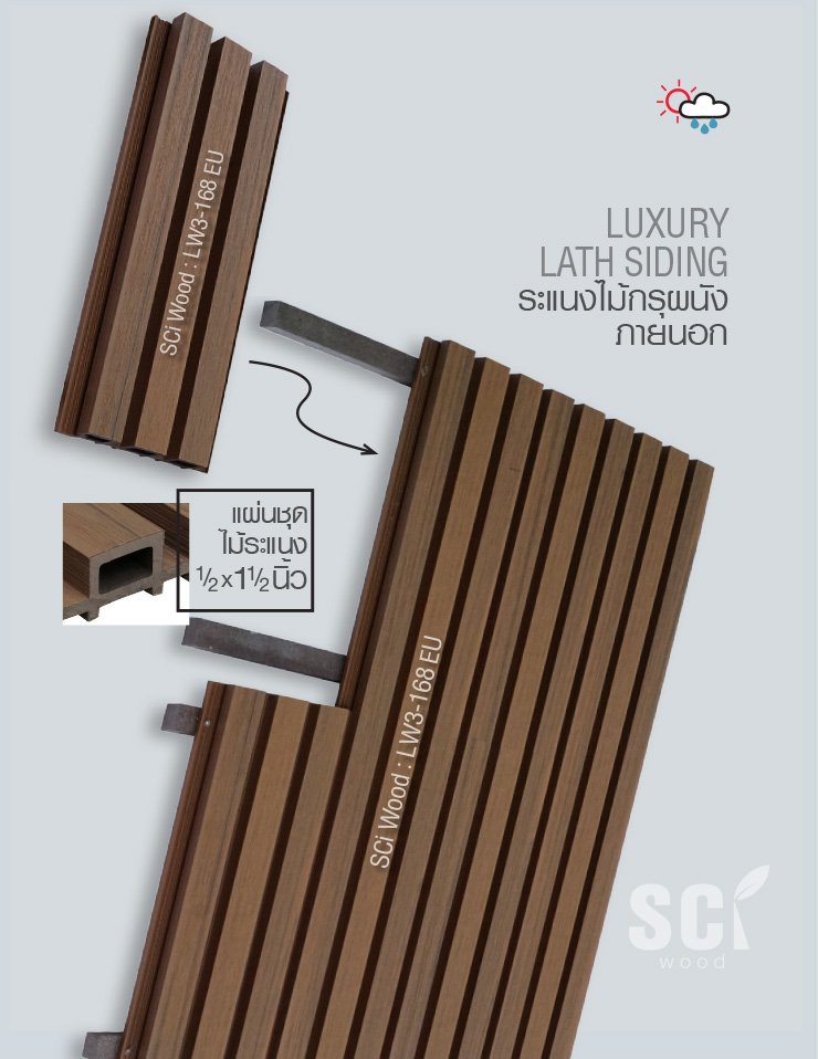 แผ่นระแนงไม้กรุผนัง LUXURY LATH SIDING