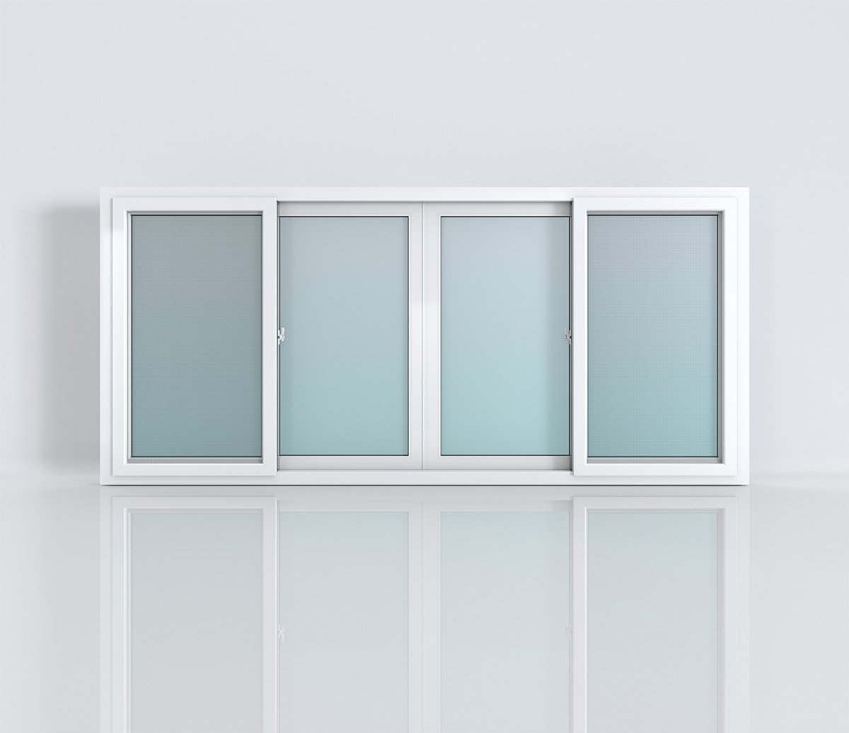 หน้าต่างบานเลื่อนสี่ ขนาด 240 x 110 cm.