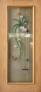 ประตูกระจกนิรภัยเต็มบาน วีเนียร์สัก LeoDoor-Duo ลาย 02 - รูปที่ 2