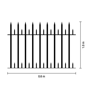 รั้วเหล็กแหลม SPIKE รุ่น 3003 ขนาด 0.6 x 1 เมตร สีดำ
