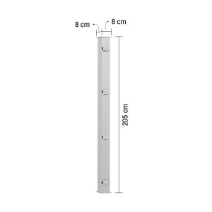 เสารั้วลวดเหล็กกัลวาไนซ์ GIANT KINGKONG รุ่น DD-CT001 ขนาด 8 x 8 x 205 ซม. สีเงิน - รูปที่ 2