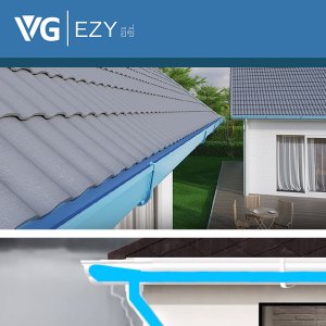 รางน้ำฝนไวนิล VG รุ่น EZY ขนาด 16 x 240 x 10.25 ซม. สีฟ้า - รูปที่ 2