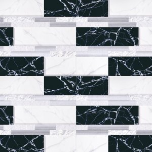 กระเบื้องผนัง KASSA รุ่น KS-VNW016 กาตาร์ ขนาด 10 x 16 นิ้ว (กล่อง 10 แผ่น) สีขาว - ดำ - รูปที่ 2