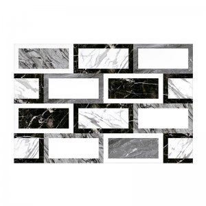กระเบื้องผนัง KASSA รุ่น KS-VNW016 กาตาร์ ขนาด 10 x 16 นิ้ว (กล่อง 10 แผ่น) สีขาว - ดำ - รูปที่ 1