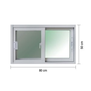 หน้าต่างอะลูมิเนียม บานเลื่อน 2 ช่องพร้อมมุ้งลวด WINKING WKALWWG ขนาด 50 x 80 ซม. สีขาว กระจกเขียว - รูปที่ 2