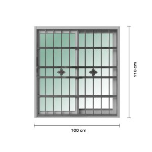 หน้าต่างบานเลื่อน 2 ช่องอะลูมิเนียมและสเตนเลส พร้อมมุ้งลวด WINKING รุ่น WKALWSTWG ขนาด 100 x 110 ซม. - รูปที่ 2