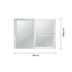 หน้าต่างอะลูมิเนียมบานเลื่อน NK รุ่น 2 บาน+มุ้ง ขนาด 120 x 108.5 ซม. สีอบขาว - รูปที่ 2