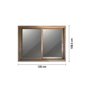 หน้าต่างอลูมิเนียมบานเลื่อน NK รุ่น 2 บานกระจกชา ขนาด 120 x 108.5 ซม.สีชา - รูปที่ 2