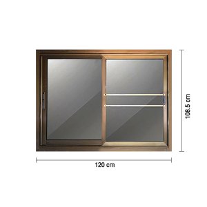 หน้าต่างอะลูมิเนียมบานเลื่อน NK รุ่น 2 บานพร้อมมุ้ง กระจกชา ขนาด 120 x 108.5 ซม. สีชา - รูปที่ 2