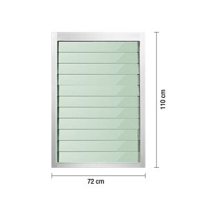 หน้าต่างอลูมิเนียมบานเกล็ด NK รุ่น 1บาน กระจกใสเขียว ขนาด 72 x 110 ซม. สีขาว - รูปที่ 2