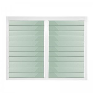 หน้าต่างอลูมิเนียมบานเกล็ด NK รุ่น 2 บาน กระจกใสเขียว ขนาด 140 x 110 ซม. สีขาว