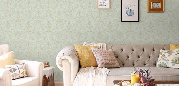 วอลเปเปอร์ติดผนังลายหลุยส์สีเขียวอ่อน รหัส CL-8205 - รูปที่ 2