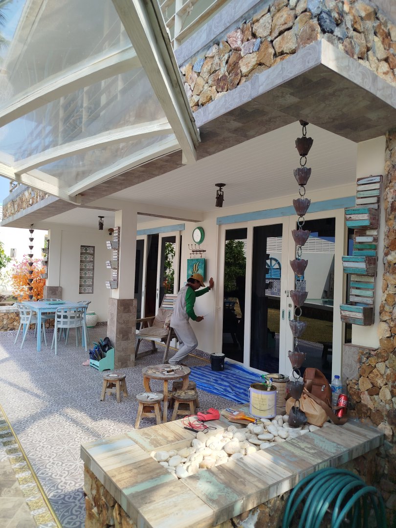 งานทาสีอาคาร บ้านคุณ Emma แม่น้ำ เกาะสมุย